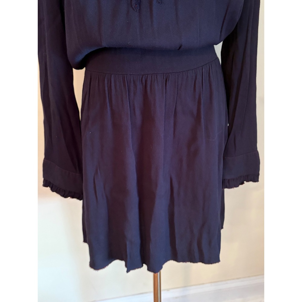 Zadig & Voltaire Remus‎ Navy Blue Ruffle Keyhole Mini Dress Small - Picture 6 of 8